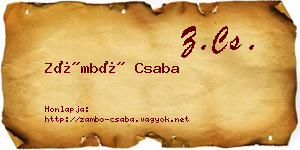Zámbó Csaba névjegykártya