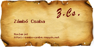 Zámbó Csaba névjegykártya